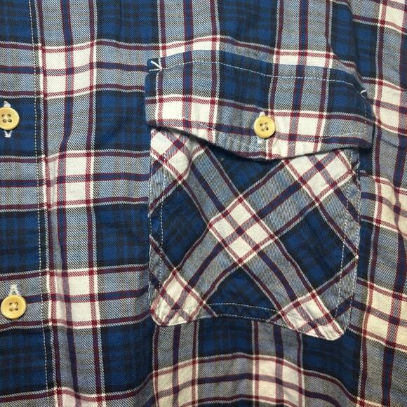 Men's Nautica XL Blue White Red Plaid Casual Button Down Shirt - Picture 2 of 8